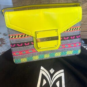 Milly Crossbody Bag - Neon and Embroidered - Silver Hardware